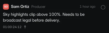 A producer's note on the trailer: sky highlights clip above 100% and need to be broadcast legal